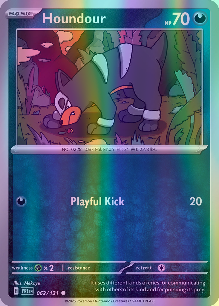 Houndour - 062/131 (PRE) Common - Near Mint Reverse Holofoil
