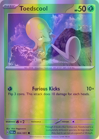 Toedscool - 004/091 (PAF) Common - Near Mint Reverse Holofoil