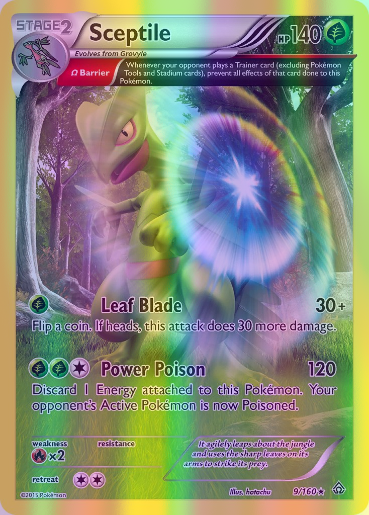 Sceptile (Omega) - 009/160 (PRC) Holo Rare - Near Mint Reverse Holofoil