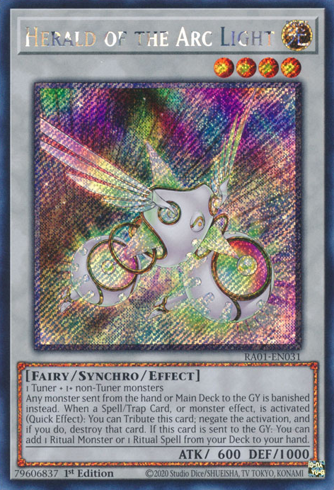 Herald of the Arc Light (RA01-EN031) Platinum Secret Rare - Near Mint 1st Edition