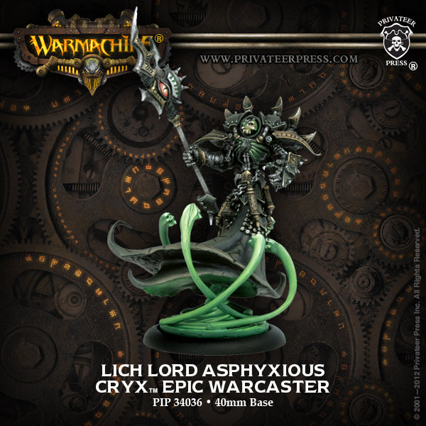 Warmachine: Cryx - Lich Lord Asphyxious, Warcaster (Metal)