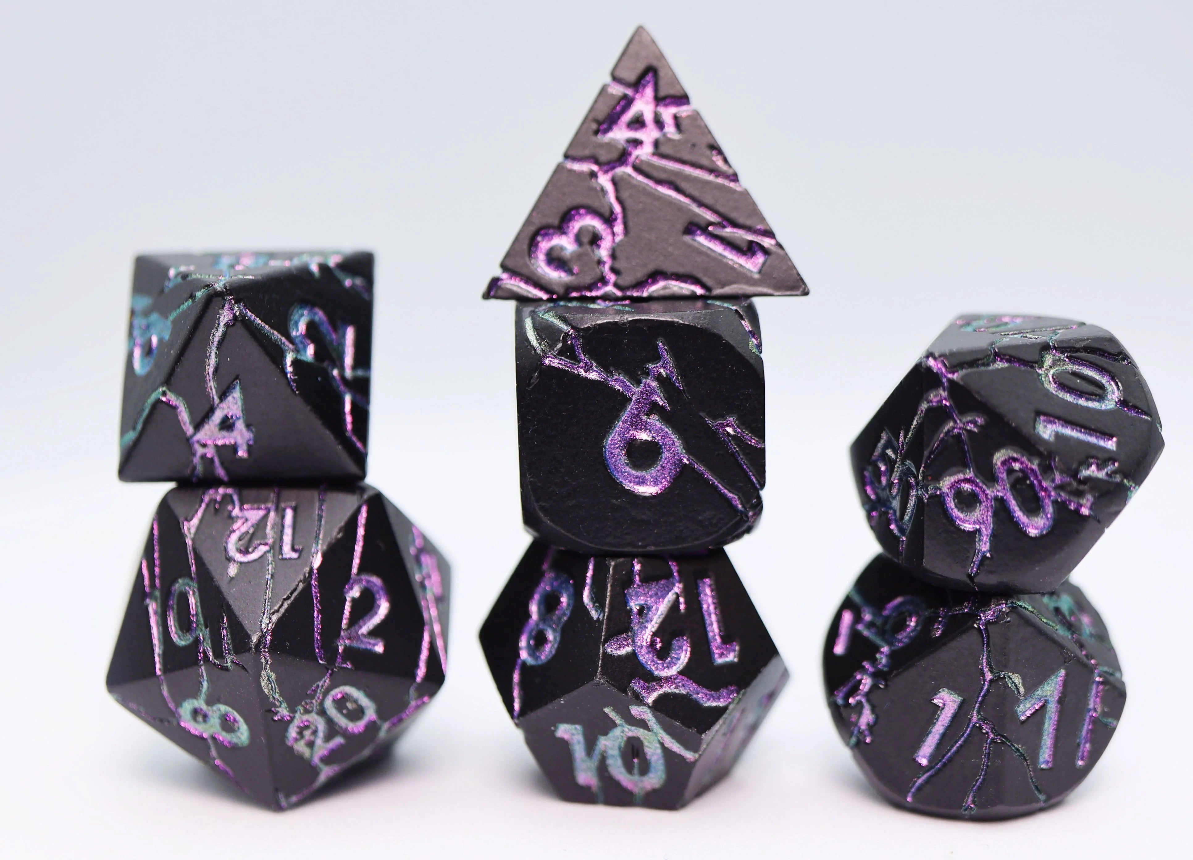 Purple Lightning RPG Metal Dice Set