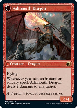 Smoldering Egg//Ashmouth Dragon (MID-R)