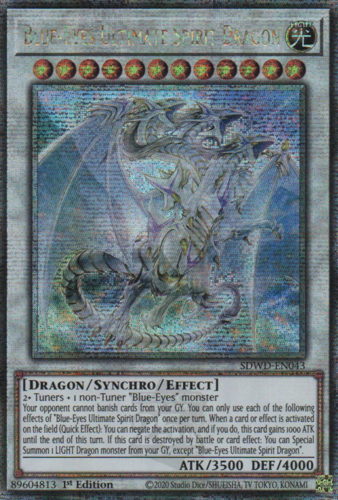 Blue-Eyes Ultimate Spirit Dragon (SDWD-EN043) Quarter Century Secret Rare - Near Mint 1st Edition