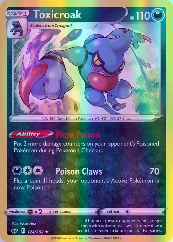 Toxicroak - 124/202 (SWSH01) Holo Rare - Near Mint Reverse Holofoil