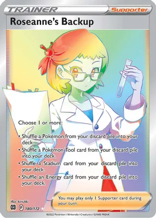 Roseanne's Backup - 180/172 (SWSH09) Secret Rare - Near Mint Holofoil