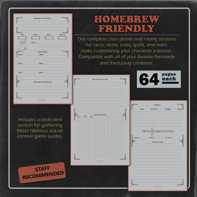 Dungeon Notes: 5E Players Journals 3 Pack (Orange)