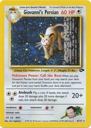 Giovanni's Persian - 008/132 (G2)Holo Rare - Near Mint Unlimited Holofoil