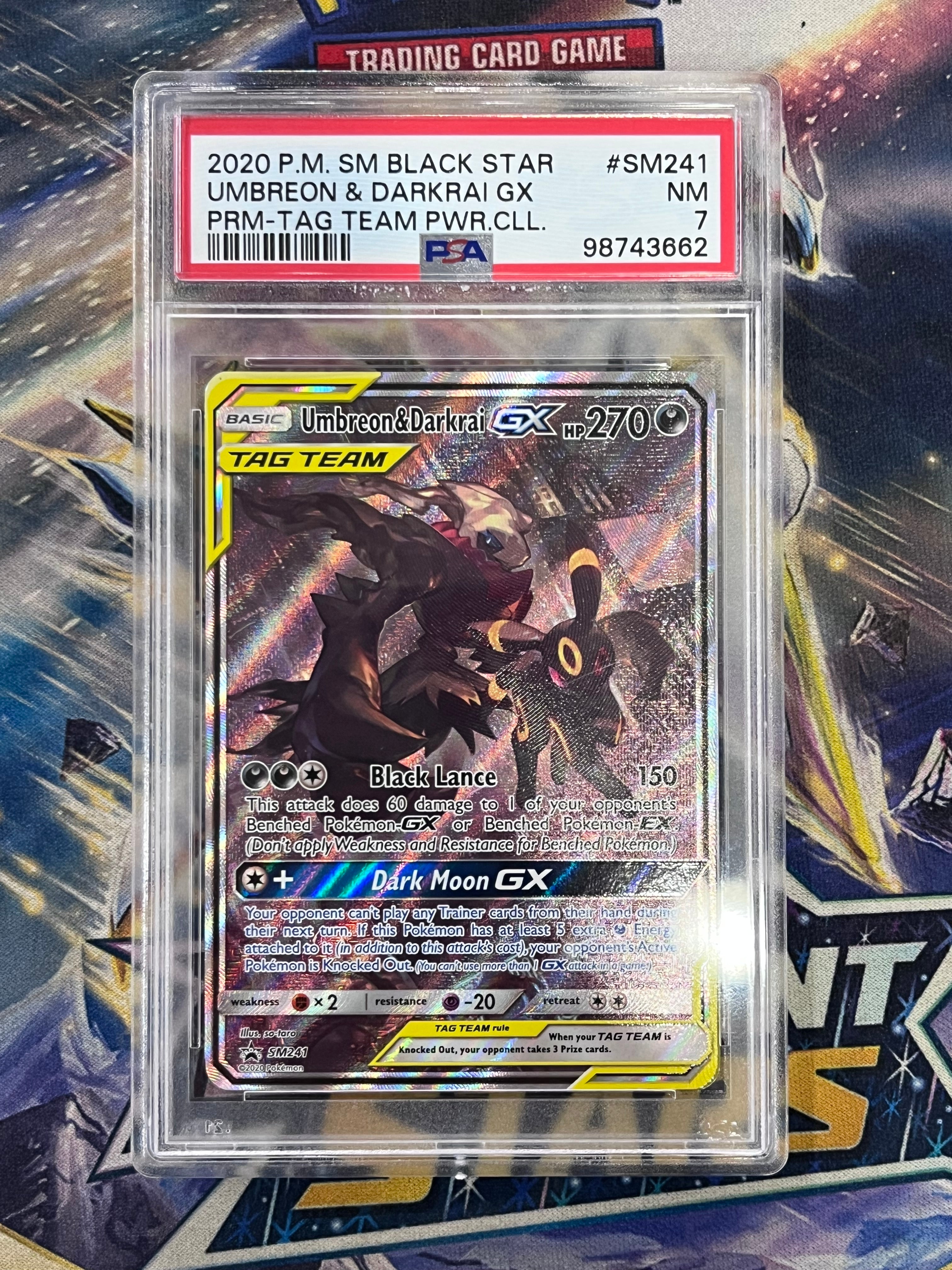 Umbreon & Darkrai GX - SM241 (SM:PR) Promo - Near Mint Holofoil (Graded - PSA 7)