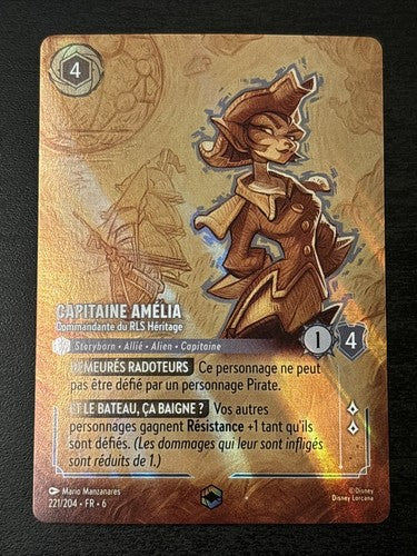 Captain Amelia - Commander of the Legacy (Azurite Sea 221/204) Enchanted - Near Mint Holofoil (FRENCH)