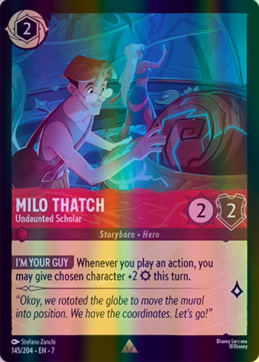 Milo Thatch - Undaunted Scholar (Archazia's Island - 145/204) Rare