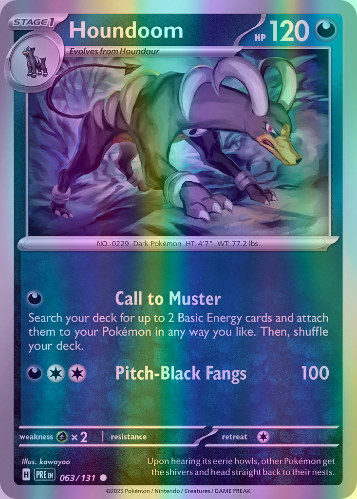 Houndoom - 063/131 (PRE) Common - Near Mint Reverse Holofoil