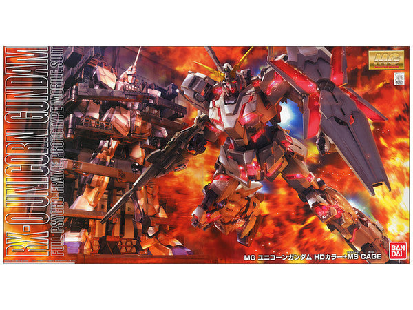 1/100 (MG): Gundam UC - RX-0 Unicorn Gundam Full Psycho-Frame Prototype Mobile Suit + MS Cage