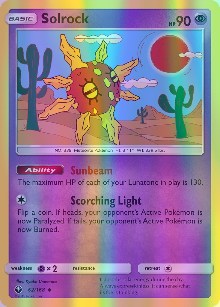 Solrock - 062/168 (CES) Uncommon - Near Mint Reverse Holofoil