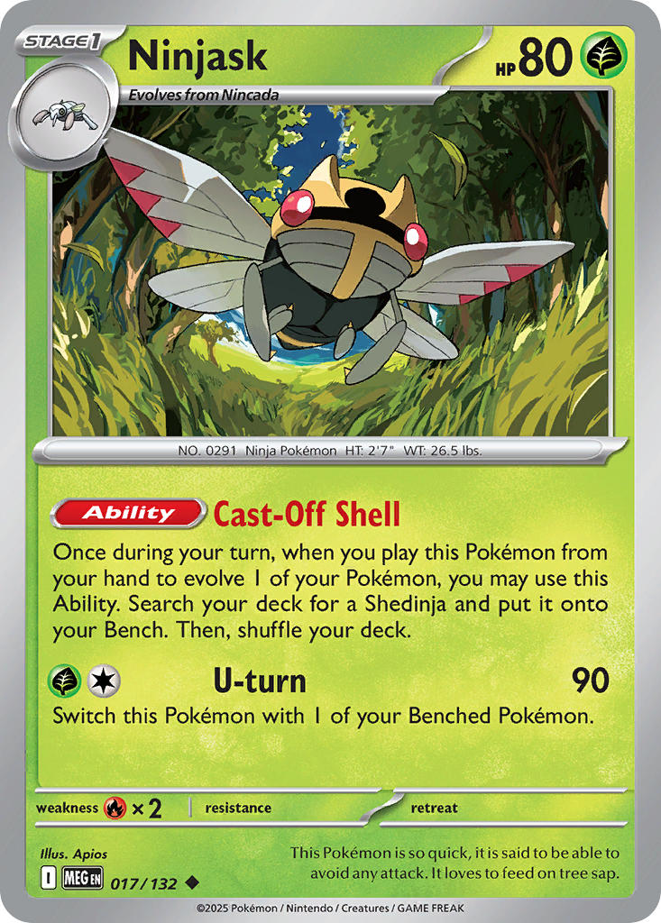 Ninjask - 017/132 (MEG) Uncommon