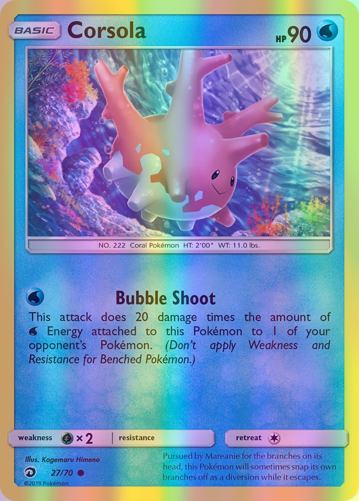 Corsola - 27/70 (DRM) Common - Near Mint Reverse Holofoil