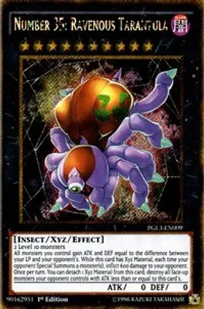 Number 35: Ravenous Tarantula (PGL3-EN009) Gold Secret Rare - Near Mint 1st Edition