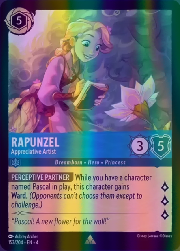 Rapunzel - Appreciative Artist (Ursula's Return 153/204) Rare - Near Mint Cold Foil