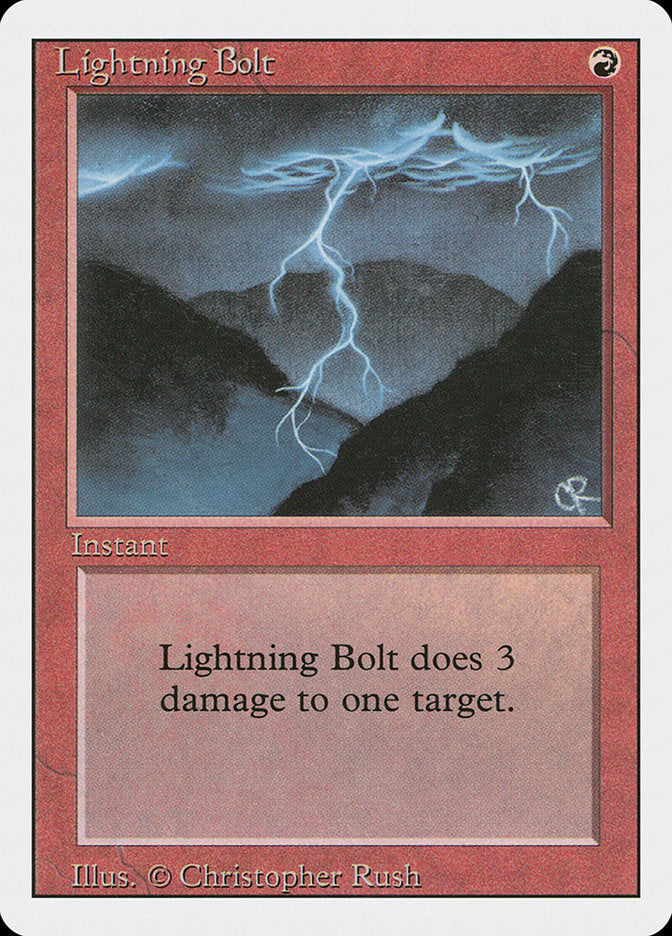Lightning Bolt (3ED-C) Moderate Play