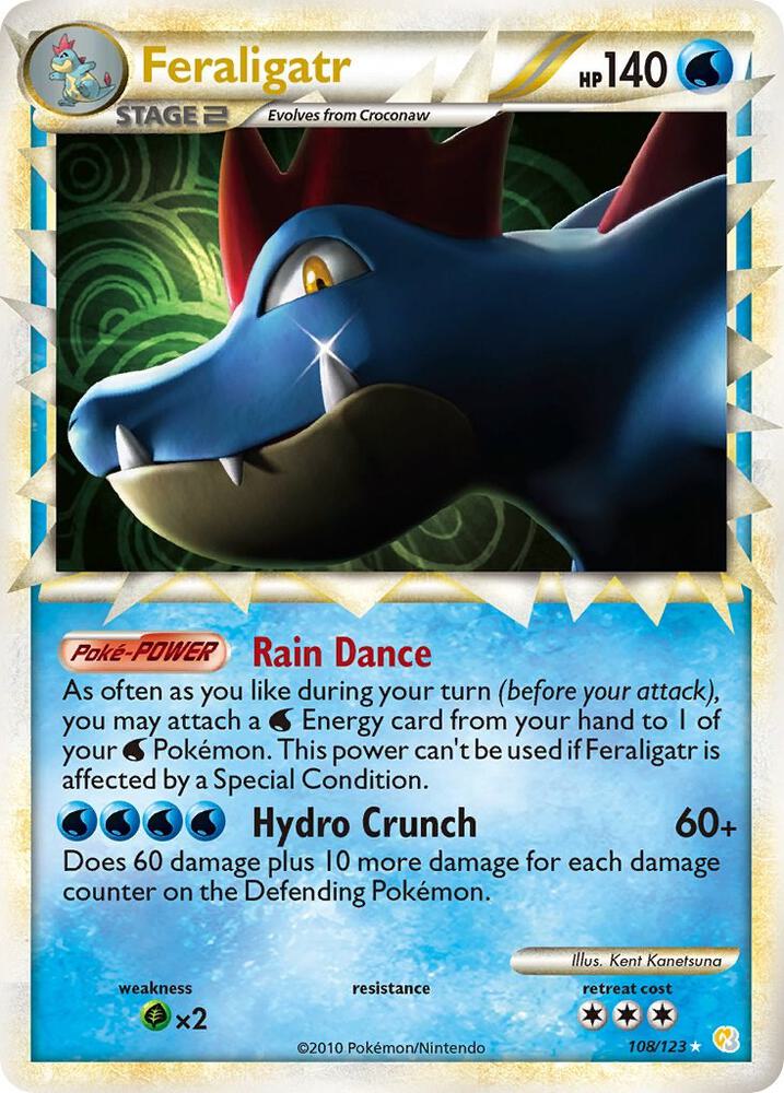 Feraligatr (Prime) - 108/123 (HS) Ultra Rare - Moderate Play Holofoil