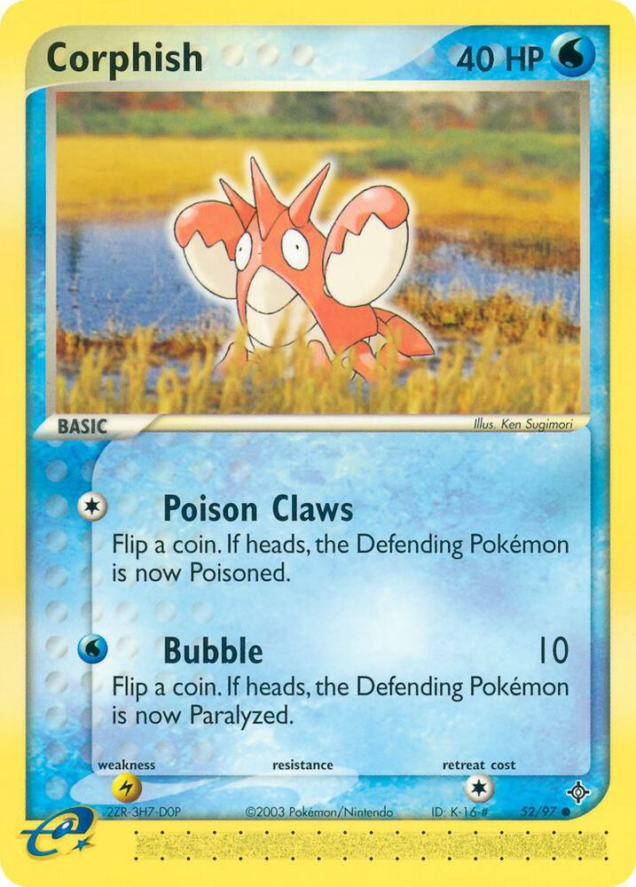 Corphish - 52/97 (DR) Common - Light Play Reverse Holofoil