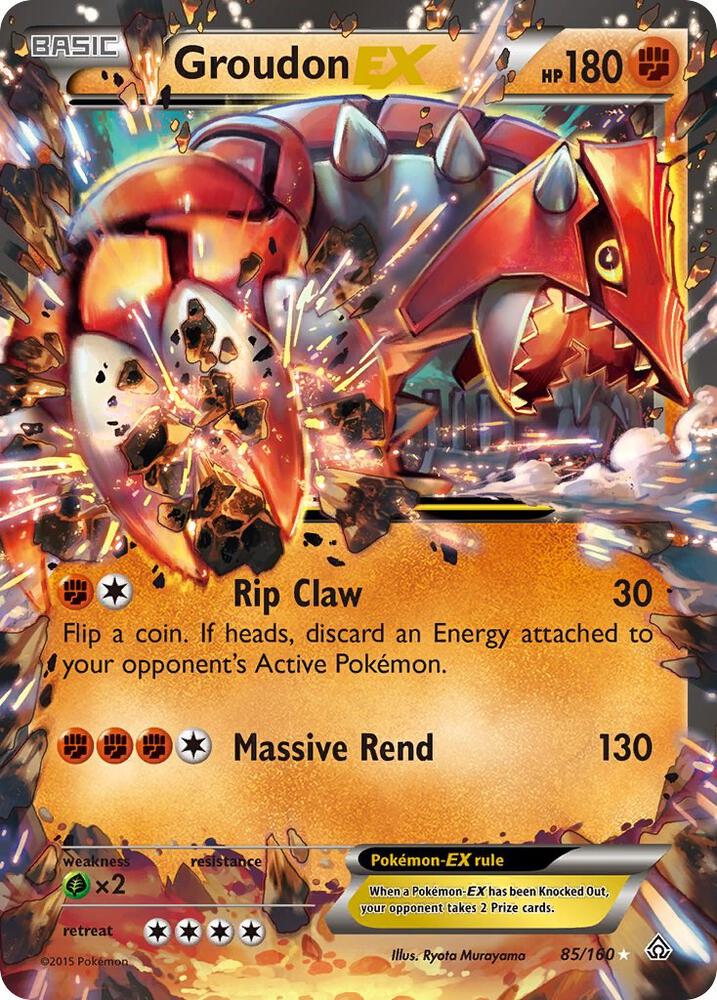 Groudon EX - 085/160 (PRC) Ultra Rare - Moderate Play Holofoil