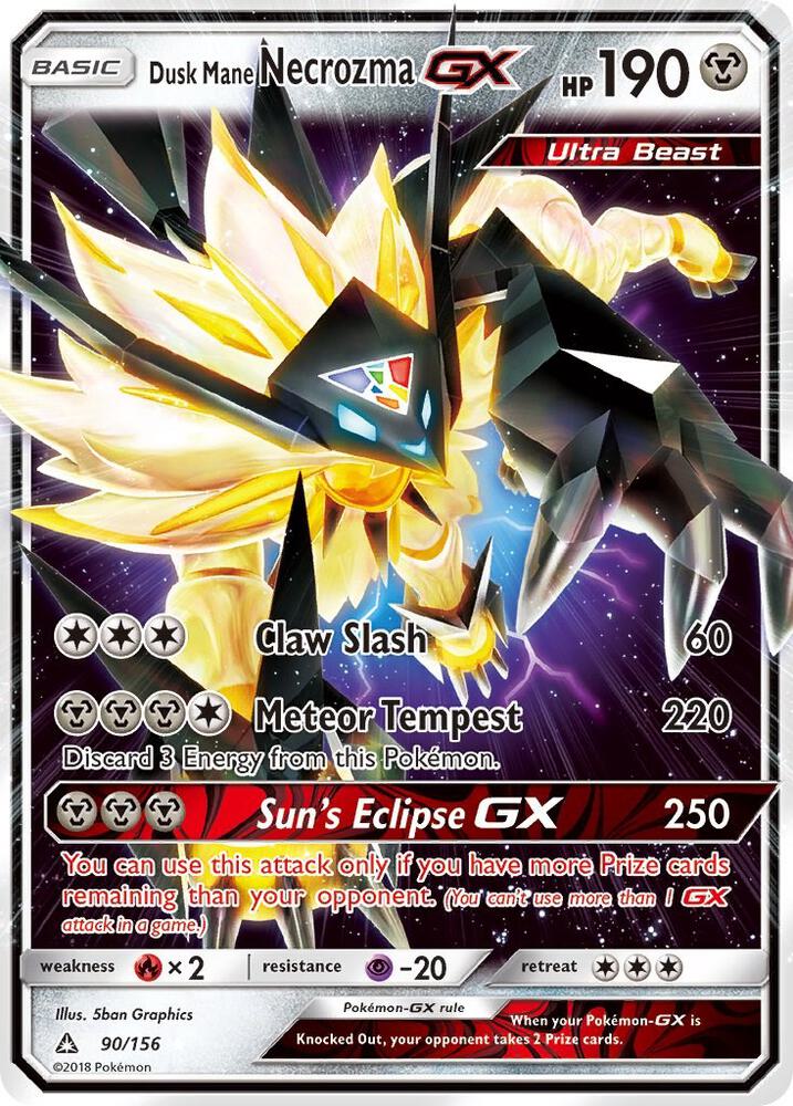 Dusk Mane Necrozma GX - 90/156 (UPR) Ultra Rare - Near Mint Holofoil
