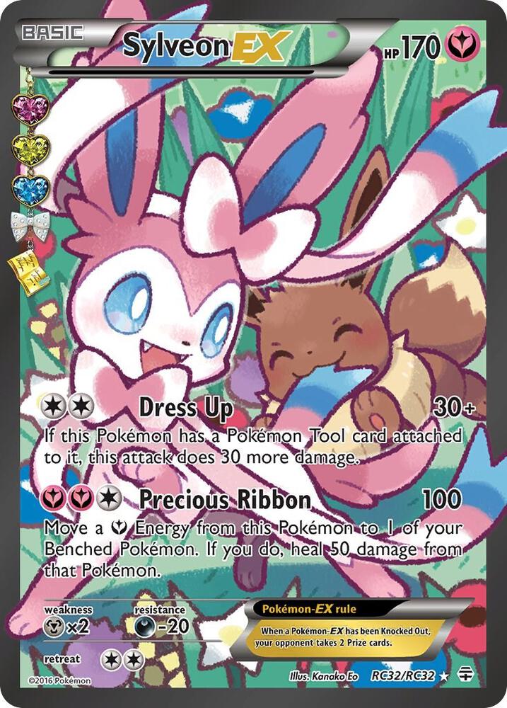 Sylveon EX (Full Art) - RC32/RC32 (GEN:RC) Ultra Rare - Moderate Play Holofoil