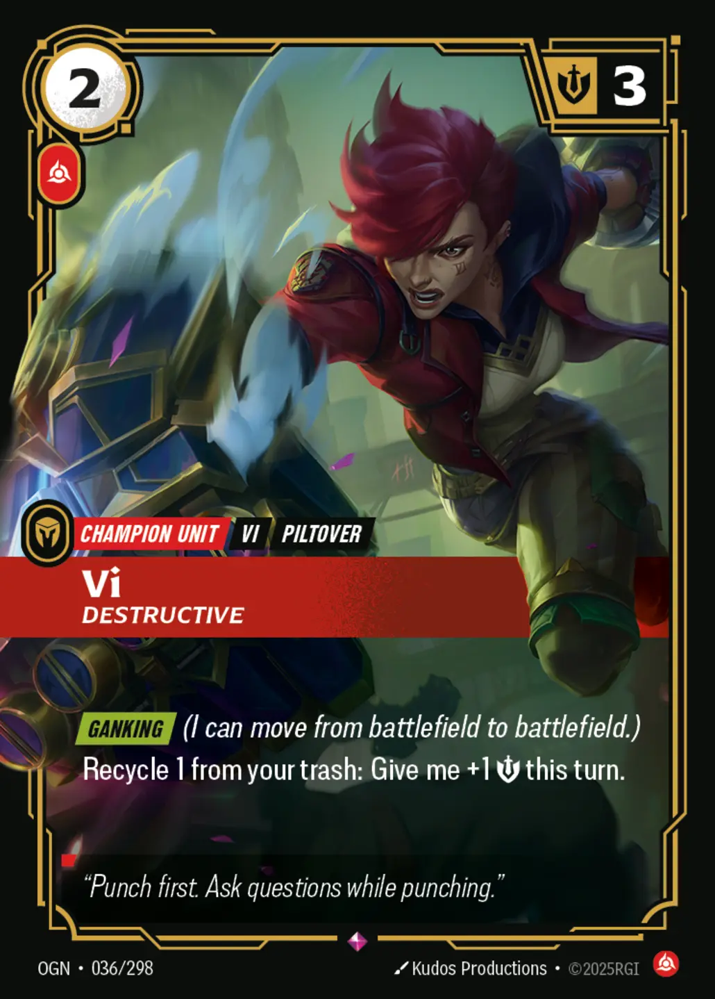 Vi - Destructive - 036/298 (OGN) Rare