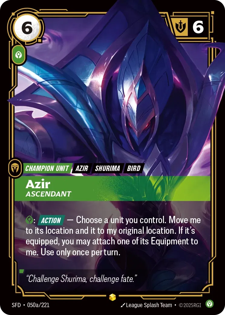Azir - Ascendant (Alternate Art) - 050a/221 (SFD) Showcase