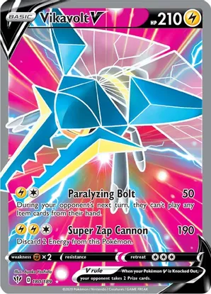 Vikavolt V (Full Art) - 180/189 (SWSH03) Ultra Rare - Near Mint Holofoil