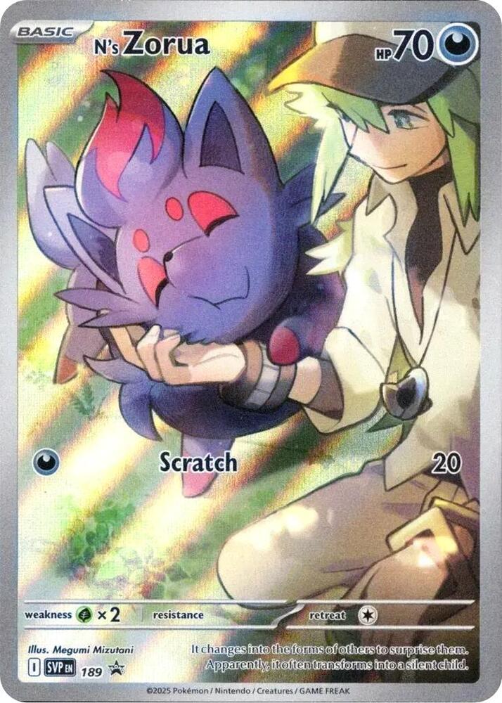 N's Zorua - SVP189 (JTG) Illustration Rare Holofoil - Light PLay