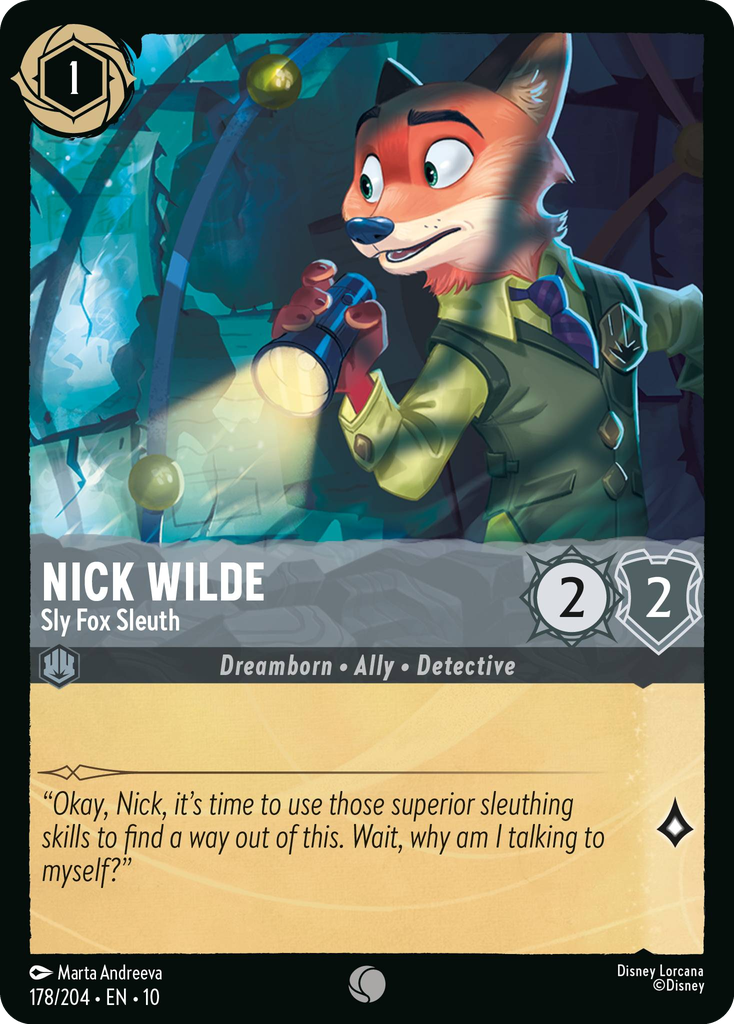 Nick Wilde - Sly Fox Sleuth (178/204 - Whispers in the Well) Common