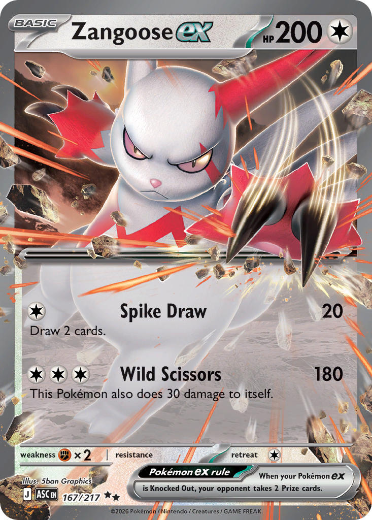 Zangoose ex - 167/217 (ASC) Double Rare