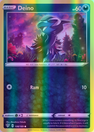 Deino - 108/189 (SWSH03) Common - Near Mint Reverse Holofoil