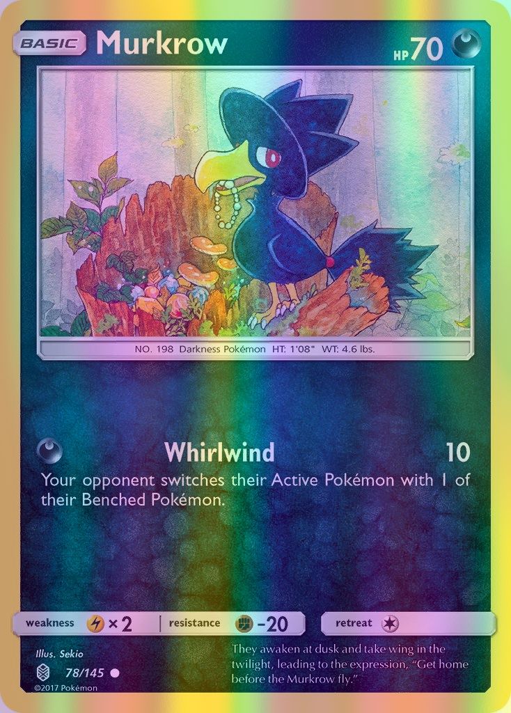 Murkrow - 078/145 (SM:GRI) Common - Near Mint Reverse Holofoil