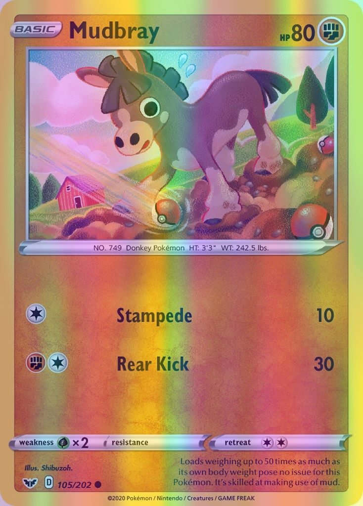 Mudbray - 105/202 (SWSH01) Common - Near Mint Reverse Holofoil