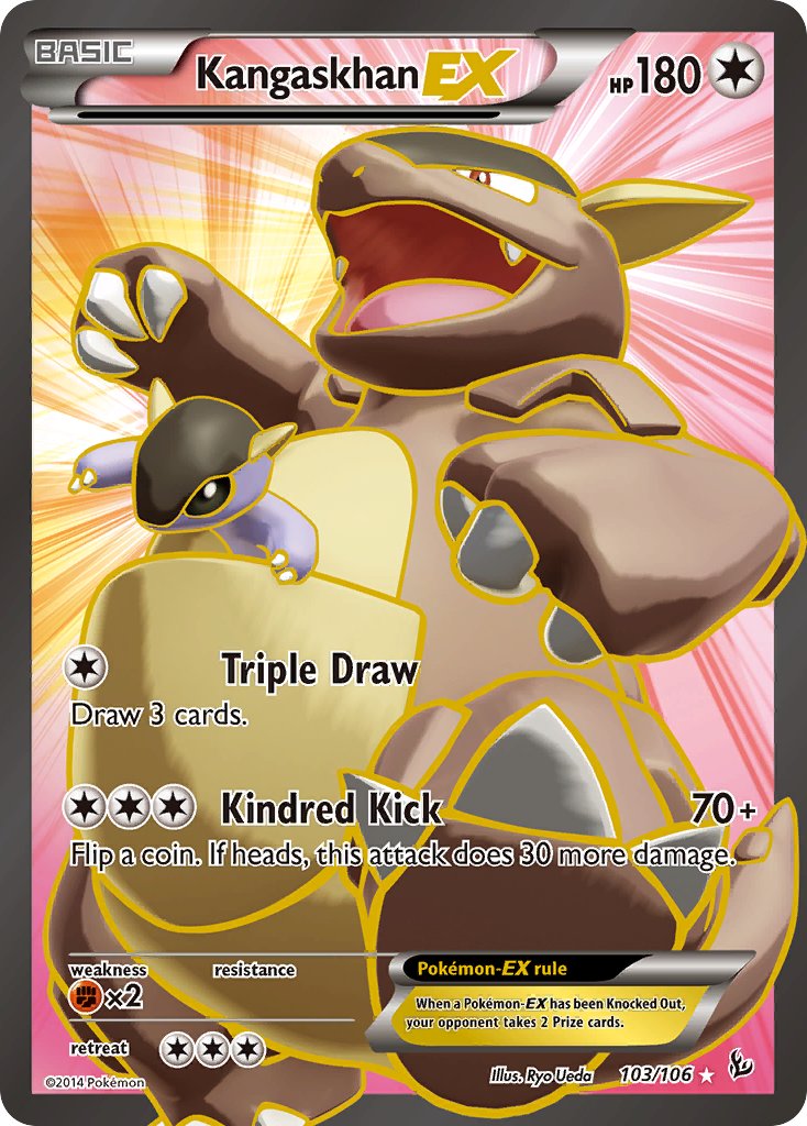 Kangaskhan EX (Full Art) - 103/106 (FLF) Ultra Rare - Near Mint Holofo Kangaskhan EX (Full Art) - 103/106 (FLF) Ultra Rare - Near Mint Holofo
