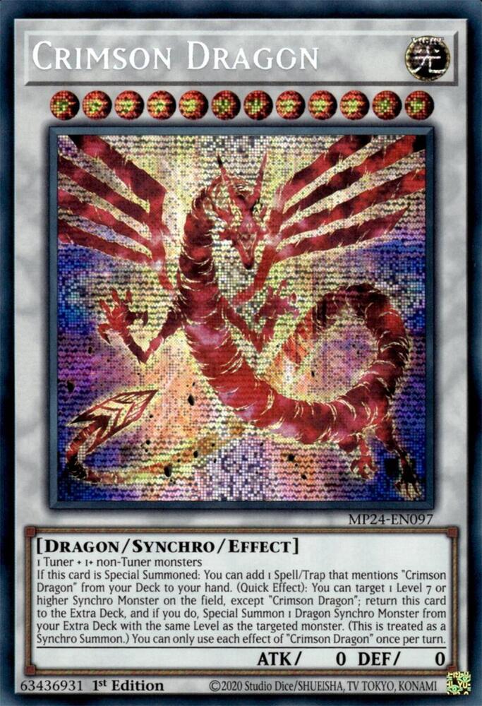 Crimson Dragon (MP24-EN097) Prismatic Secret Rare - Near Mint 1st Edition