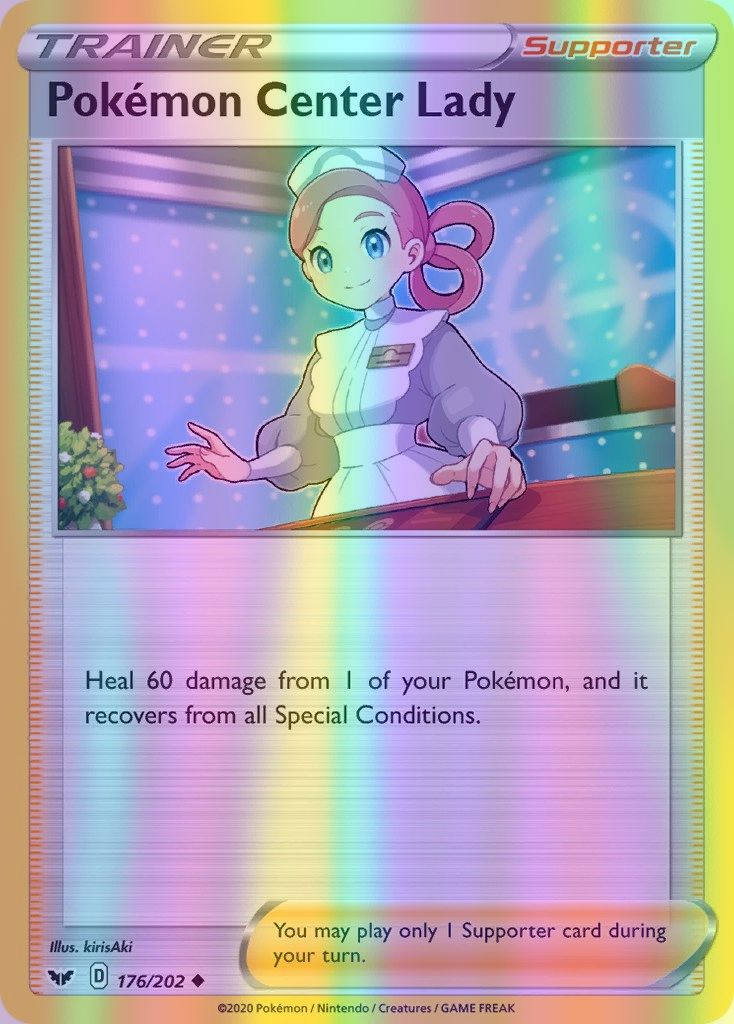 Pokemon Center Lady - 176/202 (SWSH01) Uncommon - Near Mint Reverse Holofoil