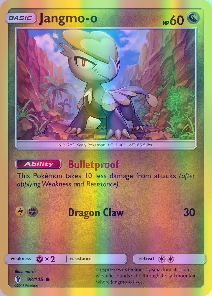 Jangmo-o - 098/145 (SM:GRI) Common - Near Mint Reverse Holofoil