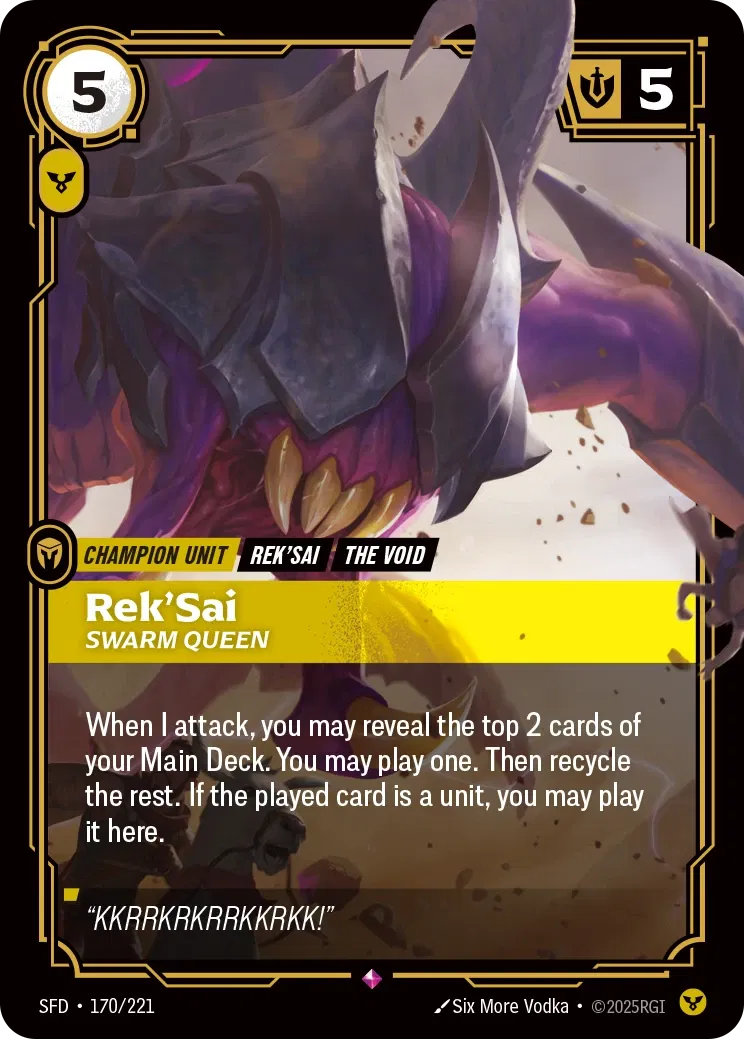Rek'Sai - Swarm Queen - 170/221 (SFD) Rare