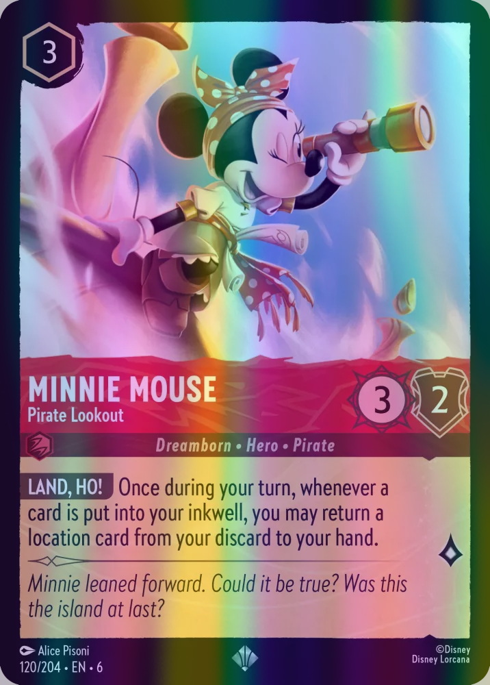 Minnie Mouse - Pirate Lookout (Azurite Sea 120/204) Super Rare - Near Mint Cold Foil