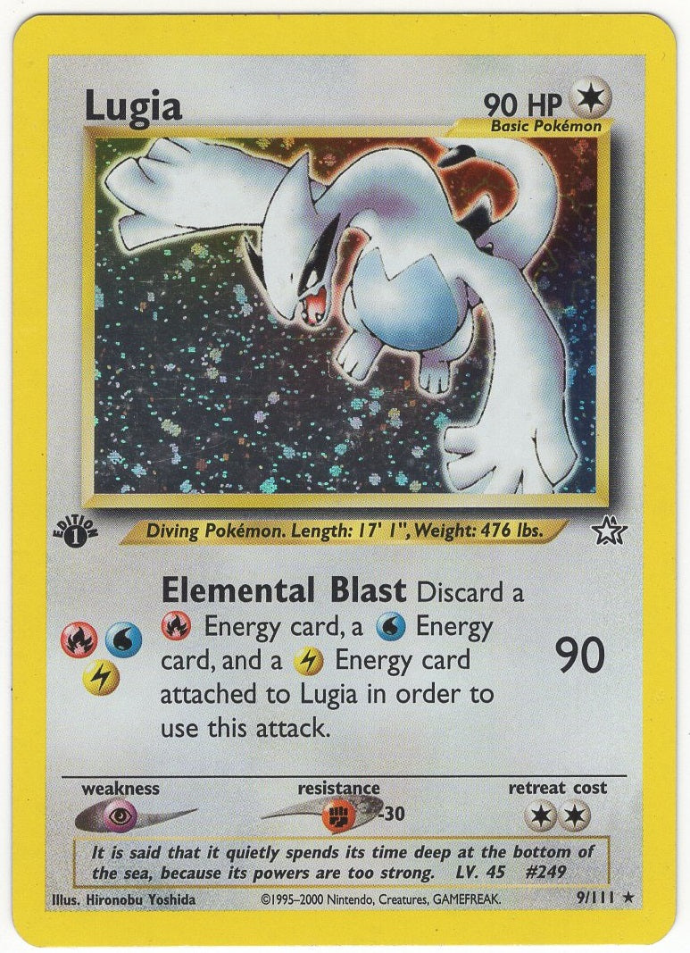 Lugia (9/111) 1st Edition Light Play