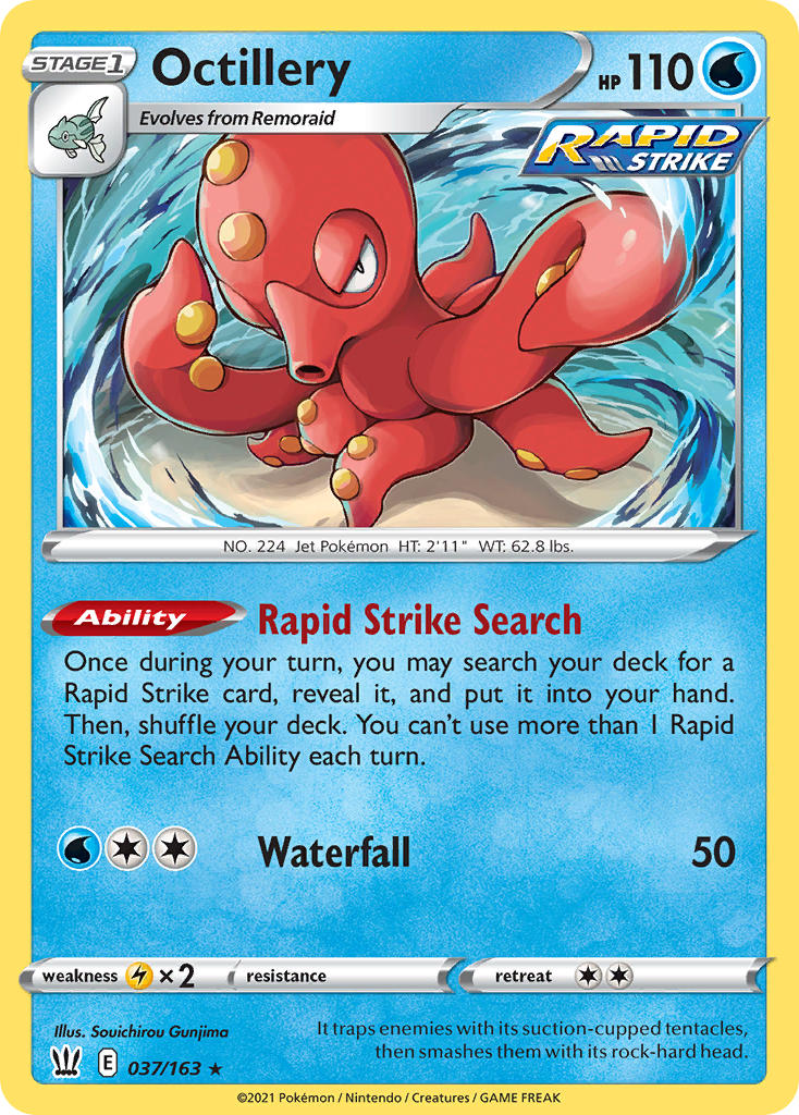 Octillery - 037/163 (SWSH05) Holo Rare - Near Mint Holofoil
