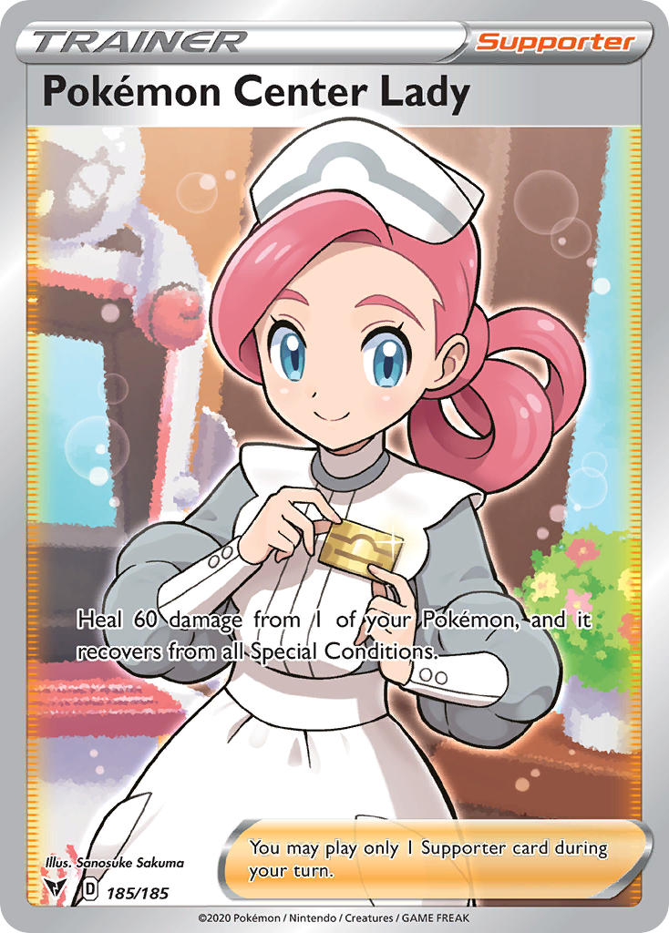 Pokemon Center Lady (Full Art) - 185/185 (SWSH04) Ultra Rare - Near Mint Holofoil