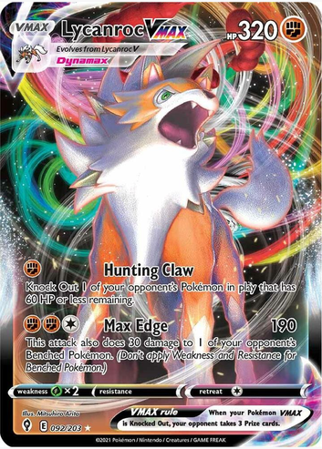 Lycanroc VMAX - 096/203 (SWSH07) Ultra Rare - Near Mint Holofoil