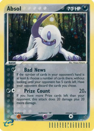 Absol - 1/97 (DR) Holo Rare - Light Play Holofoil