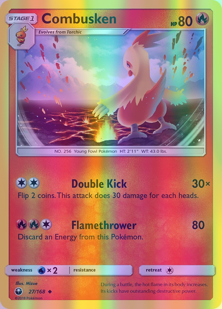 Combusken - 027/168 (CES) Uncommon - Near Mint Reverse Holofoil