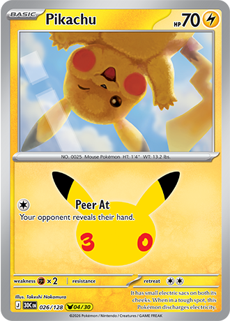 Pikachu - 026/128 (30C) Pikachu Rare